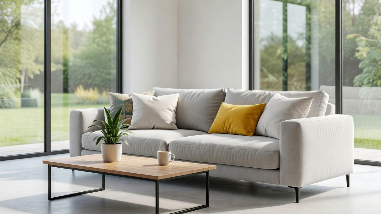 Bright, tidy living room in a family home